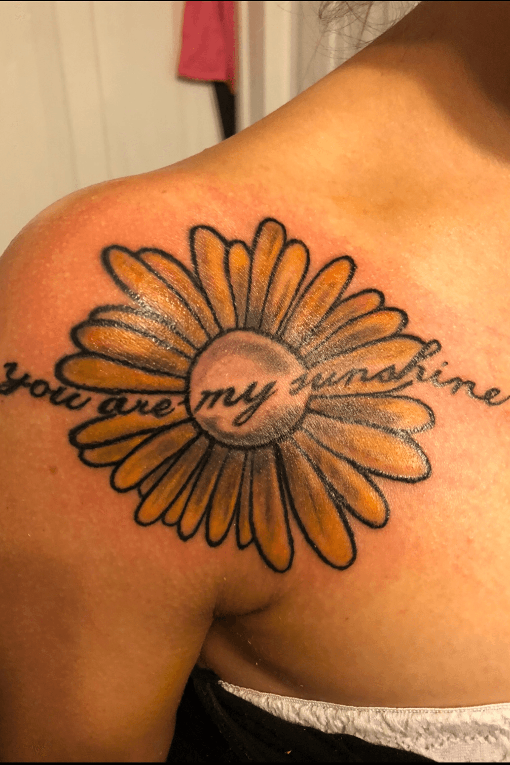 You are my sunshine sunflower tattoo  Tattoos for daughters Sunshine  tattoo Inspirational   Tattoos for daughters Sunshine tattoo Tattoos