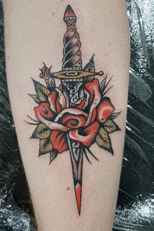 Traditional rose and dagger