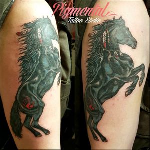 Wild Horse Cover-Up Tattoo#Horse #HorseTattoo #WildHorse #CoverUp #CoverUpTattoo #Animal #AnimalTattoo 