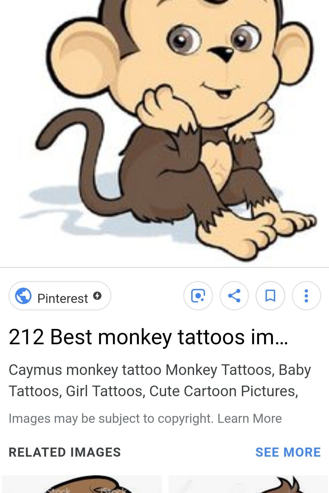 cute cartoon monkey tattoos