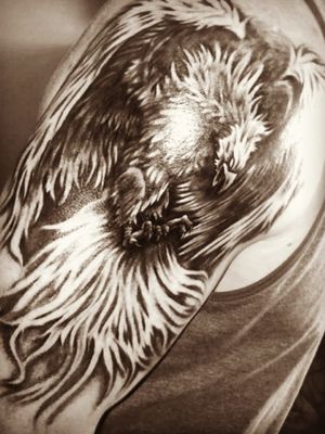 Absolutely love my tattoo from Ben at Thou Art Studios. #PhoenixTattoos #eagletattoo #phoenix 