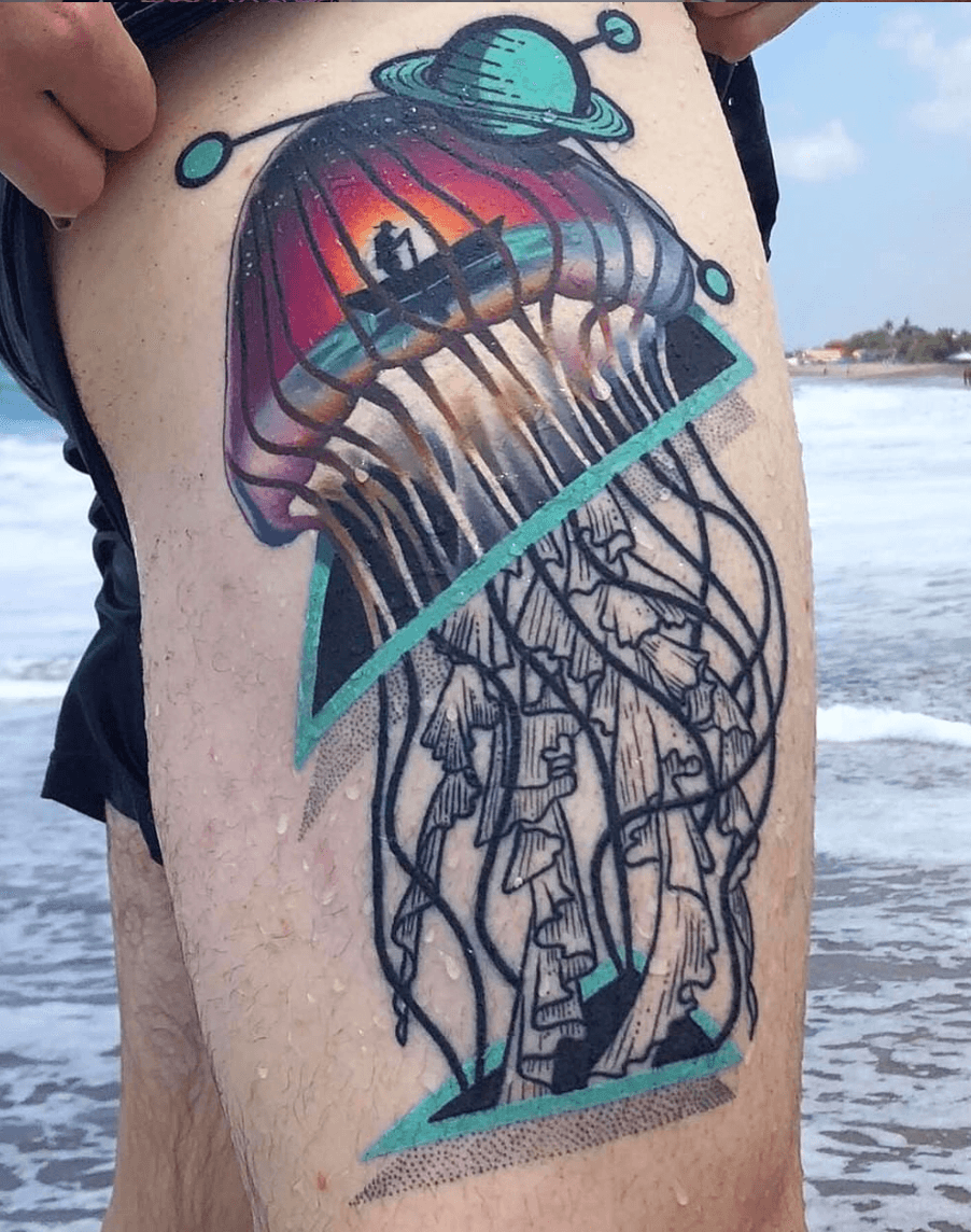 quick jellyfish starfish tattoo neotrad neotradition  Flickr