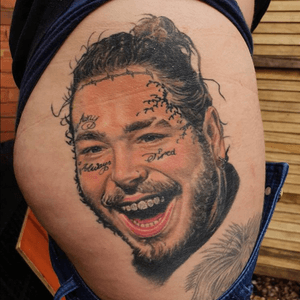 Healed Post Malone tattoo 