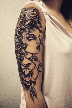 Medusa on upper arm