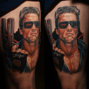 “It can’t be reasoned with, it can’t be bargained with… it doesn’t feel pity or remorse or fear… and it absolutely will not stop. Ever. Until you are dead.” Arnold Schwarzenegger as the Terminator, healed and fresh.