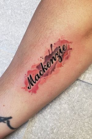 Water Color Name Tattoo