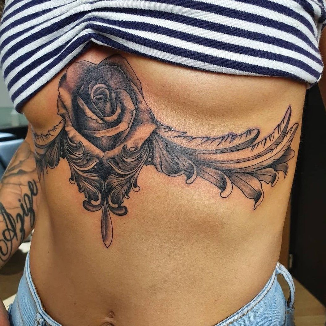 Rose underboob tattoo by freetodoanything on DeviantArt