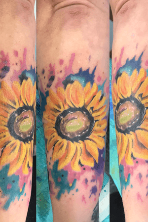 Watercolor sunflower 