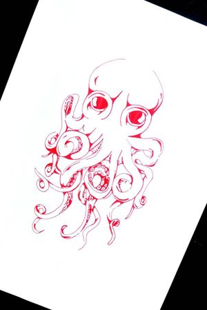 #tattoo #design #red #octopustattoo #drawing #tattoodesign 