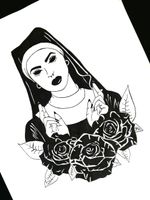 #tattoo #tattoodesign #nun #nuntattoo #blacktattoo #blackwork #drawing #desing 