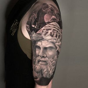 Odysseus Sleeve, London, UK | #blackandgrey #realistic #tattoos #sleevetattoos 
