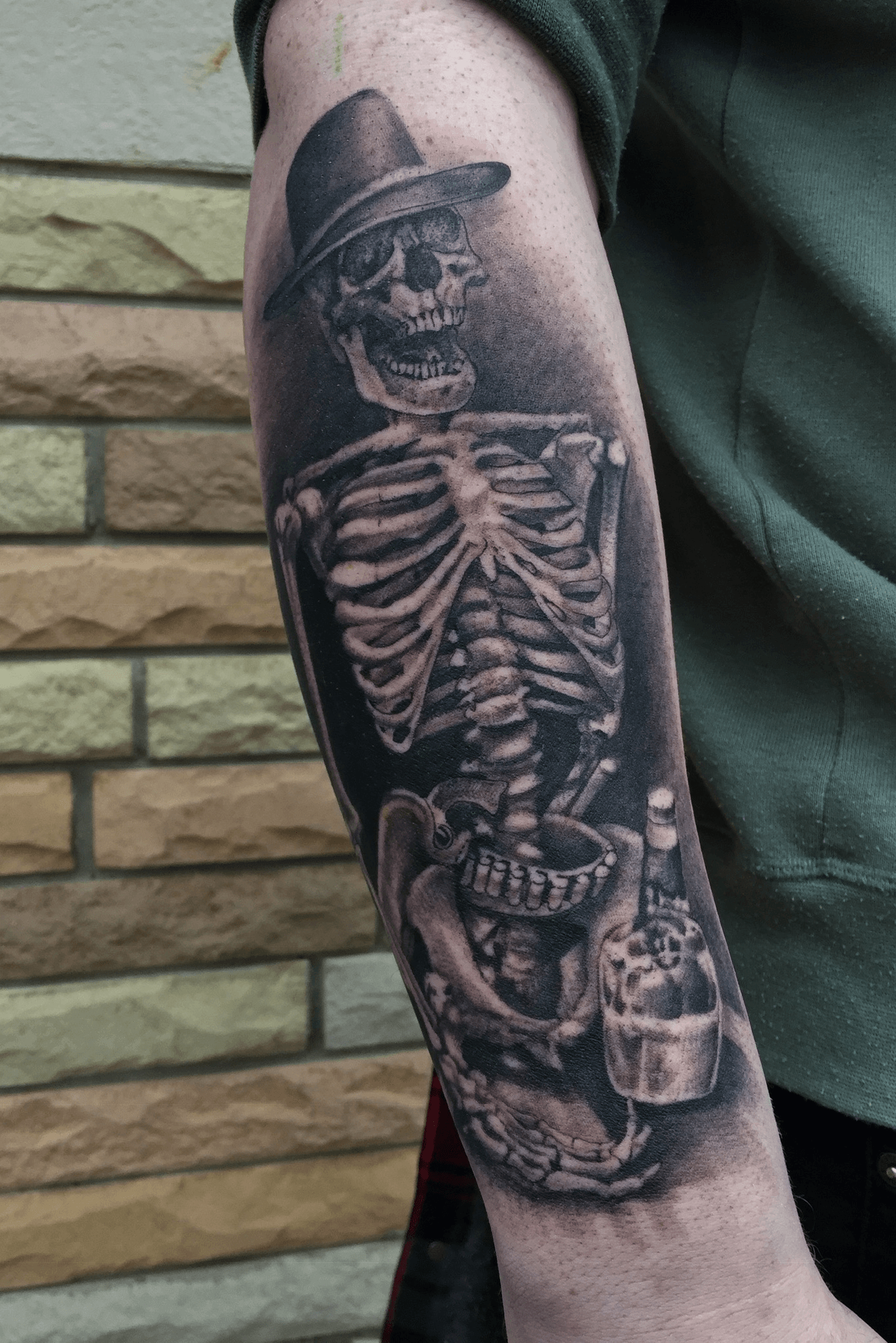 Tattoo uploaded by Isaac OrtizRiendeau  Phew phew Skull cowboy with red  bandanna and pistol fingers  Tattoodo