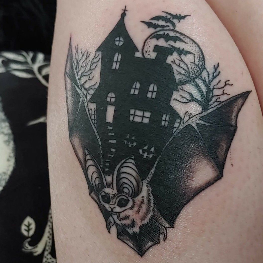 Top 25 Haunted House Tattoos  Littered With Garbage  Littered With Garbage