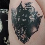 Darkwork / haunted house and bat