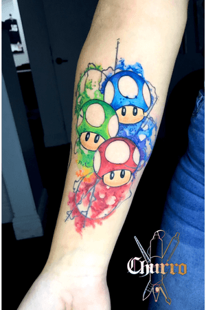 Watercolor Mario Mushroom 