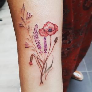 Color floral tattoo 