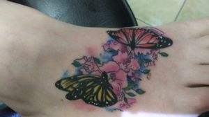 Color / floral with butterflies