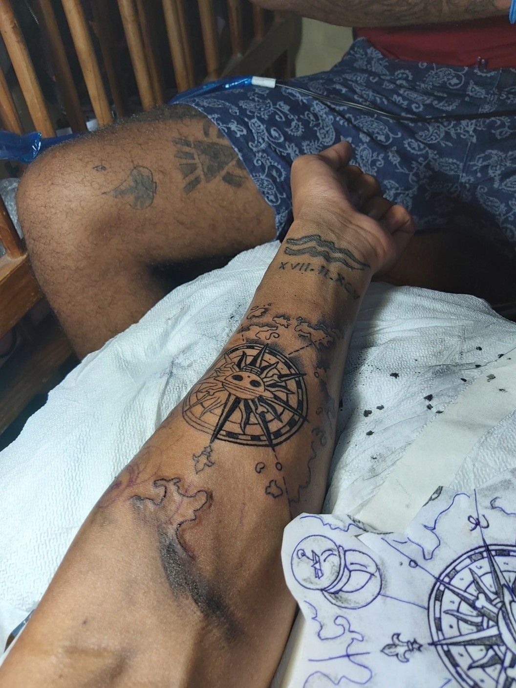 Tattoo Uploaded By Kavish Gunnoo One Piece Strawhat Logo And Grandline Map Half Sleeve Tatoo Tattoodo