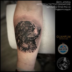 Throwback. Black and grey Dog portrait on client forearm. Tattooed at Needle Art Tattoo (Netherlands). 😊🙏🏻ARTISTICA TATTOO SINGAPORE74A Dunlop Street #02-00Singapore 209402☎️ +65 82222604#tattoo #tattooed #tattoolovers #ilovetattoo #sgtattoo #singaporetattoo #singaporetattooartist #bodyart #nopainnogain #dog #blackandgreytattoos #forearmtattoo #realistictattoo #portrait #artistica #artisticatattoo #artisticasingapore #ericartistica #balmtattoo #balmtattoosg #balmtattoosingapore #balmtattooteamsg #balmtattooartist #dragonbloodbutter #quantumtattooink #netherlands #europe #nedzrotary #criticaltattoosupply #sparktattoocartridges