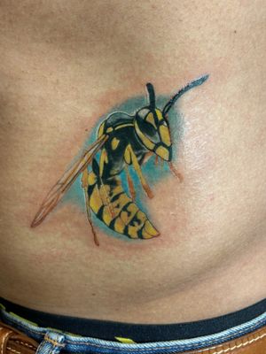 #wasptattoo #yellowjacket #insecttattoo #insect #colortattoo