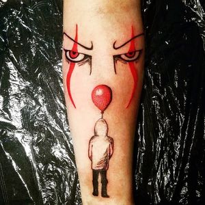 #tattoo #Pennywise #black #red #ink #inked #design #colorful #tattooed