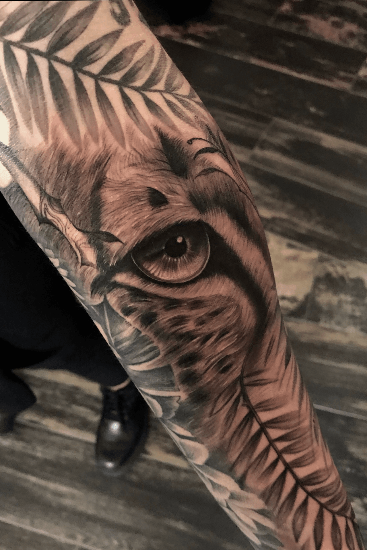 Microrealistic cheetah tattoo on the inner forearm