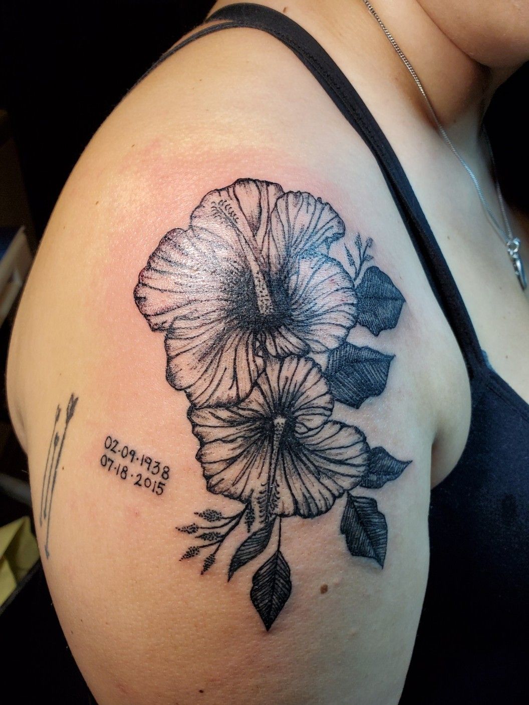Premium Vector  Black tropical exotic hibiscus flowers tattoo silhouette  drawing illustrationhawaiian stencil