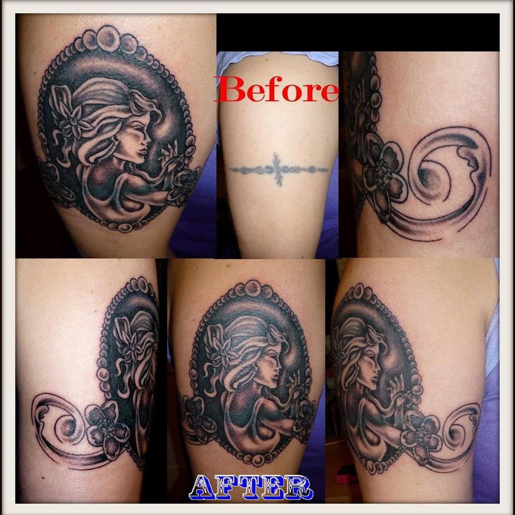 Tattoo uploaded by Trina Mink • Cameo Cover-up Tattoo • Tattoodo Tattoo uploaded by Trina Mink • Cameo Cover-up Tattoo • Tattoodo