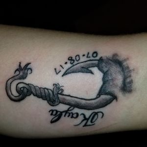Fishhook tattoo 