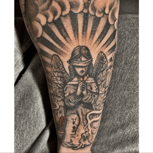 Angel Statue by Tim McGrath/Lucky Spider Tattoo