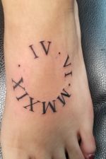 circle roman numeral tattoo i did 