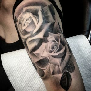Roses and skull butterfly