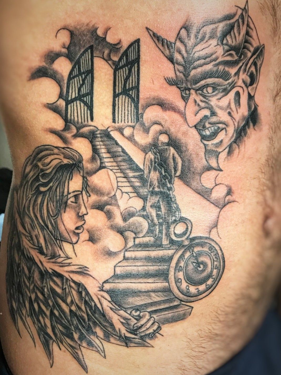HeavenHell Back Piece by Mario Padilla TattooNOW