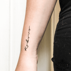 Kokomo Script Tattoo by Kirstie Trew @ KTREW Tattoo • Birmingham, UK 🇬🇧 #scripttattoo #script #lettering #fineline #birminghamuk