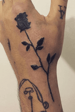 A single black rose by @elohim.tattoo #blackwork #rose #sp