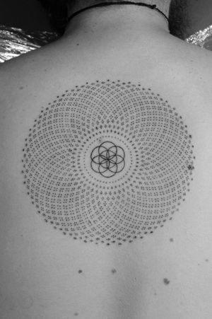 #geometrictattoo #geometry #mandalatattoo #mandala #dotworktattoo #dotwork #torus #seedoflife 