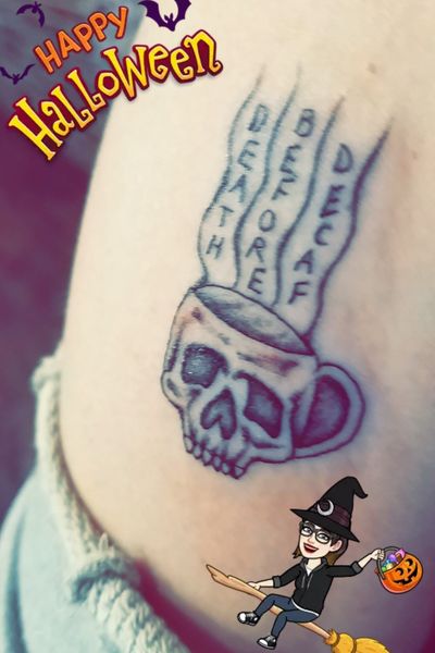 #flashtattoo #deadbeforedecafe #coffee #coffeelover #skull #halloween 