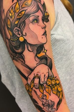 Goddess of Victory by Jesper Hatcher at High Fever Tattoo Oslo 