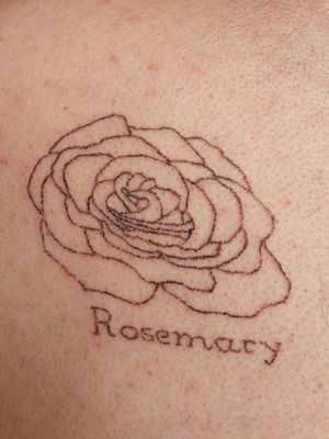 #handpoked rose done by me on shoulder blade