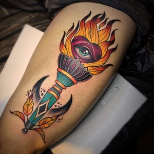 Obscure torch by Stacy at High Fever Tattoo Oslo 