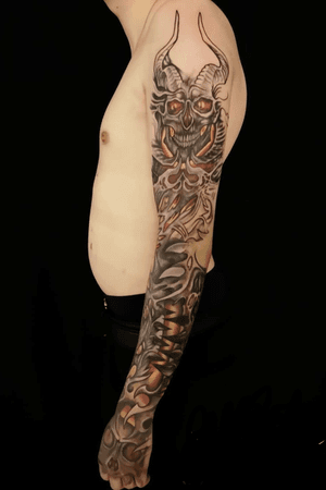 My full arm bio organic tattoo by Vru H at Inksecte in Belgium 