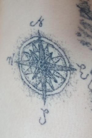 #handpoked Compass tattoo done by me