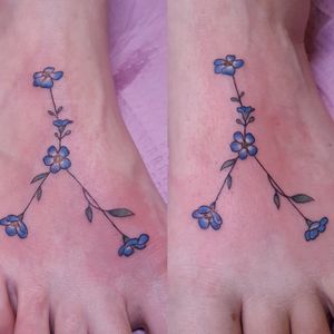 Matching foot tattoos. Each took about 1hour 