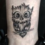 Baby owl, tiny tattoo, blackwork, búho, owl 