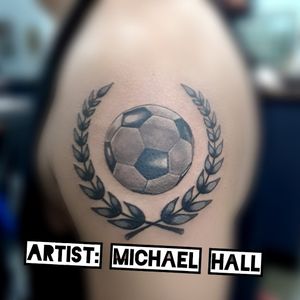 Illustrative realism black and grey soccer ball 