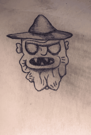 Scary Terry, fake skin practice, shaded with liner