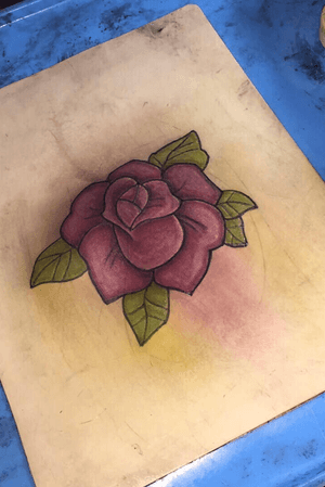 My first ever fully colored practice on fake skin, traditional rose 