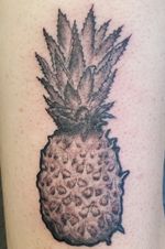 Pineapple tattoo with pot leaves