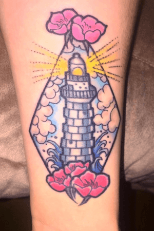 📍stay true tattoo, McFarland WI #lighthouse #geometrictattoo #geometric #Wisconsin 