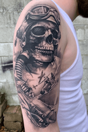 Start of a WWII sleeve. One session 10ish hours